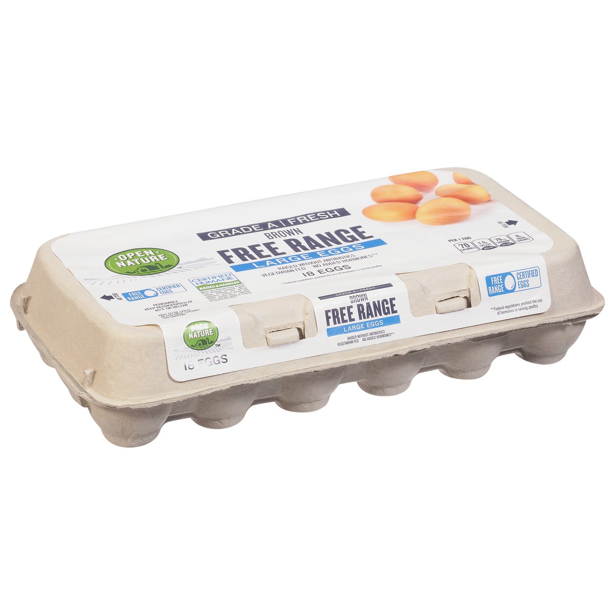 slide 2 of 11, Open Nature Eggs Brown Free Range Large, 