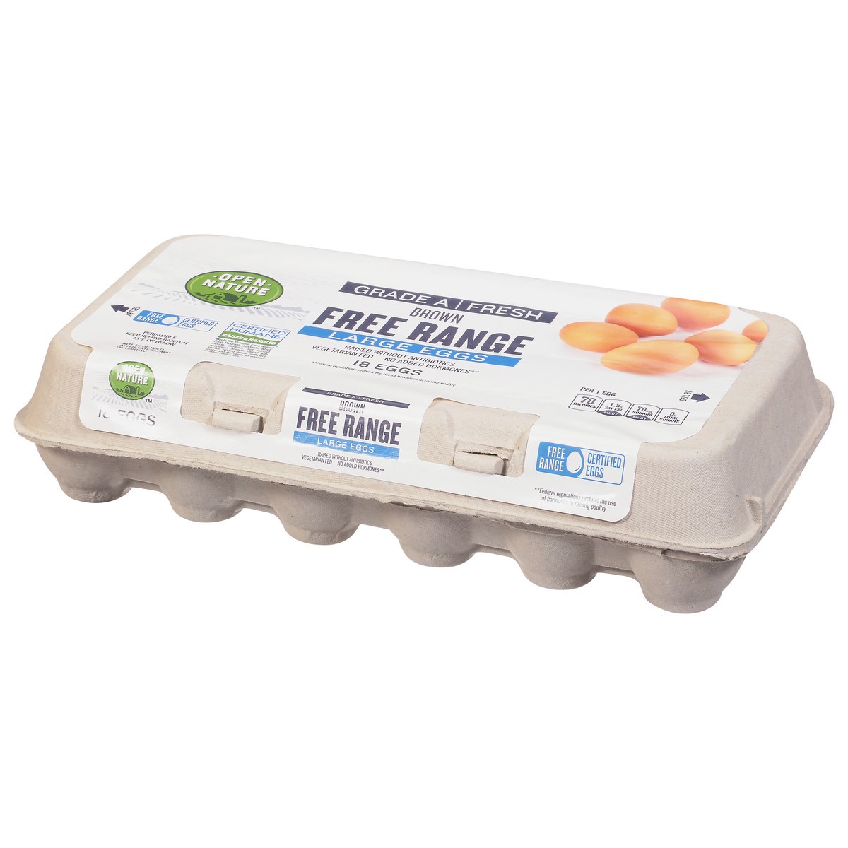 slide 3 of 11, Open Nature Eggs Brown Free Range Large, 