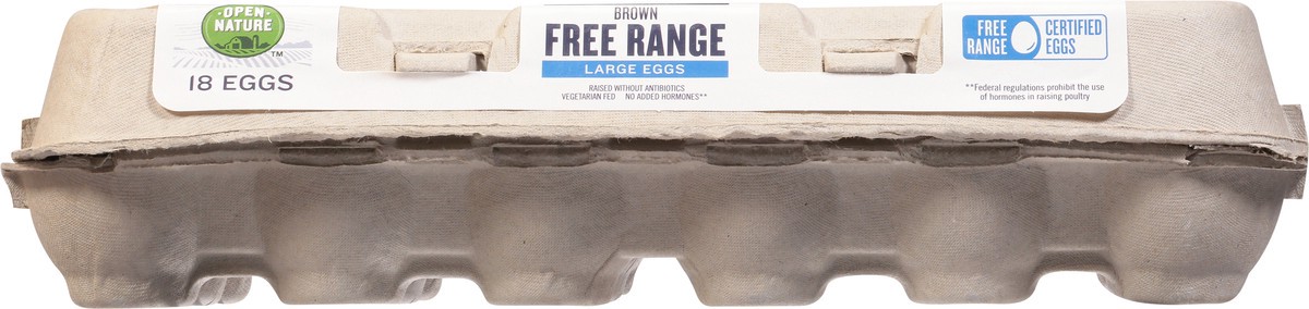slide 9 of 11, Open Nature Eggs Brown Free Range Large, 