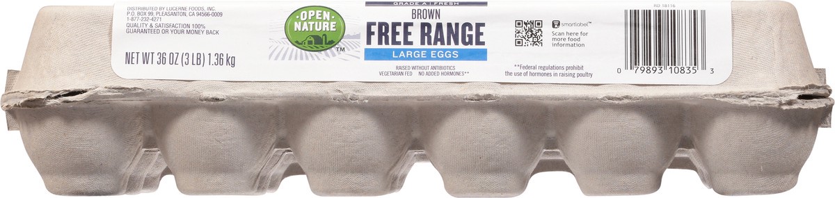 slide 10 of 11, Open Nature Eggs Brown Free Range Large, 