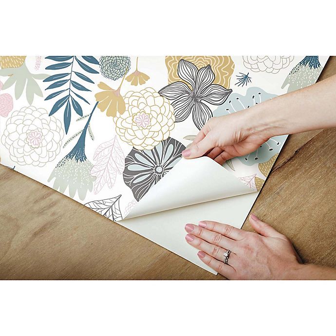 slide 6 of 7, RoomMates Perennial Blooms Peel & Stick Wallpaper, 1 ct