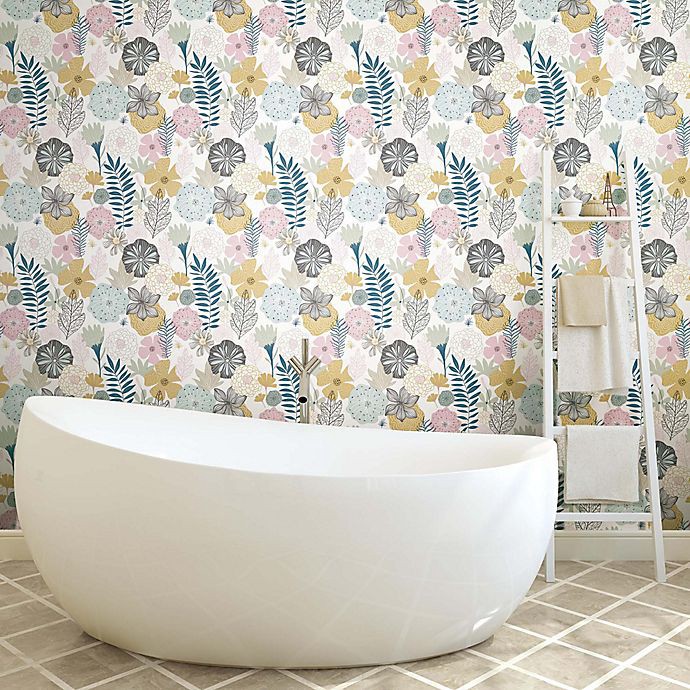 slide 2 of 7, RoomMates Perennial Blooms Peel & Stick Wallpaper, 1 ct