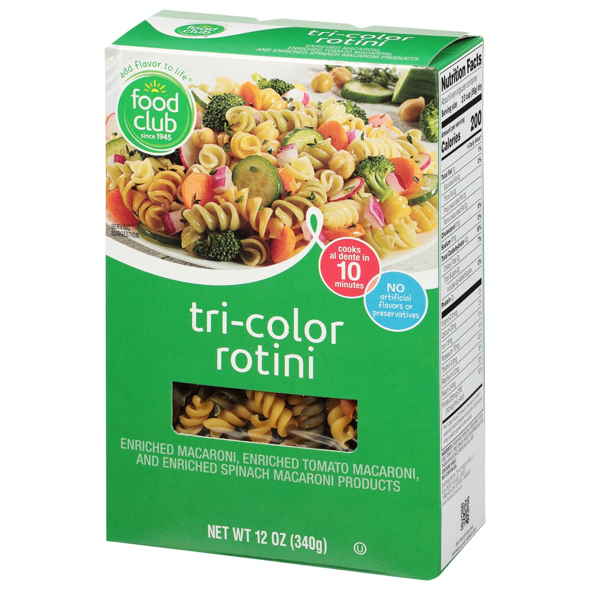 slide 3 of 9, Food Club Tri-Color Rotini 12 oz, 12 oz