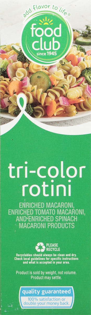 slide 2 of 9, Food Club Tri-Color Rotini 12 oz, 12 oz