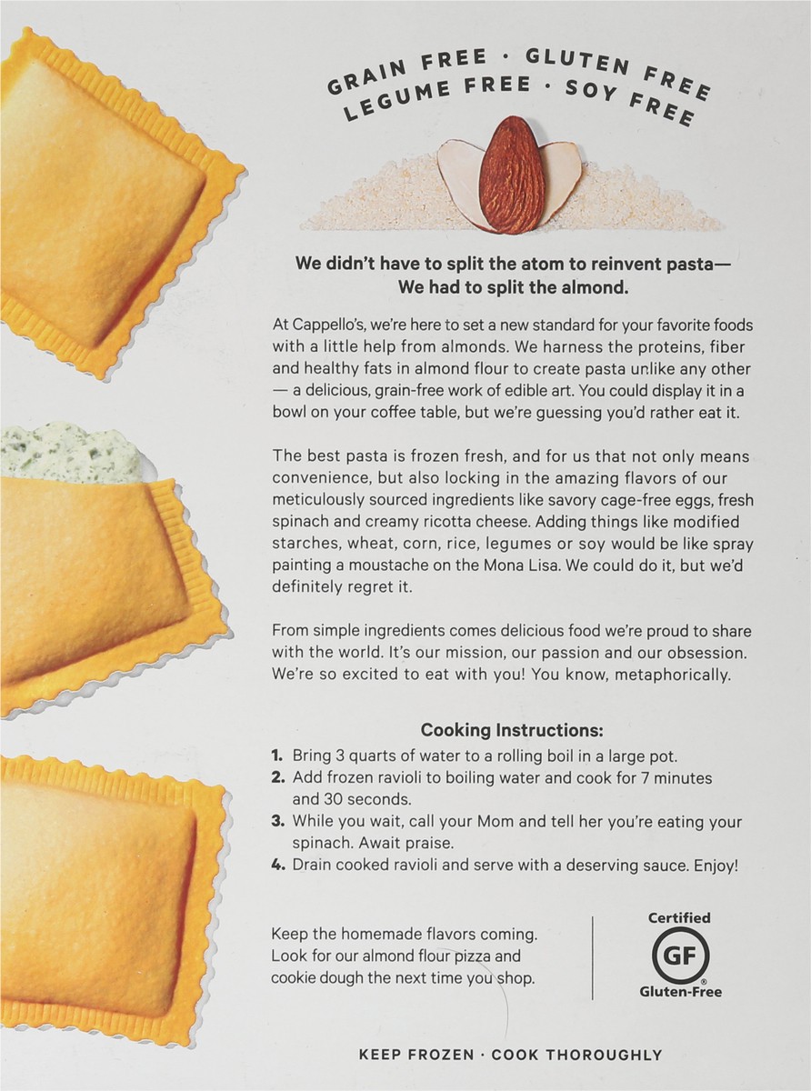 slide 6 of 9, Cappello's Spinach & Cheese Ravioli 9.9 oz, 9.9 oz