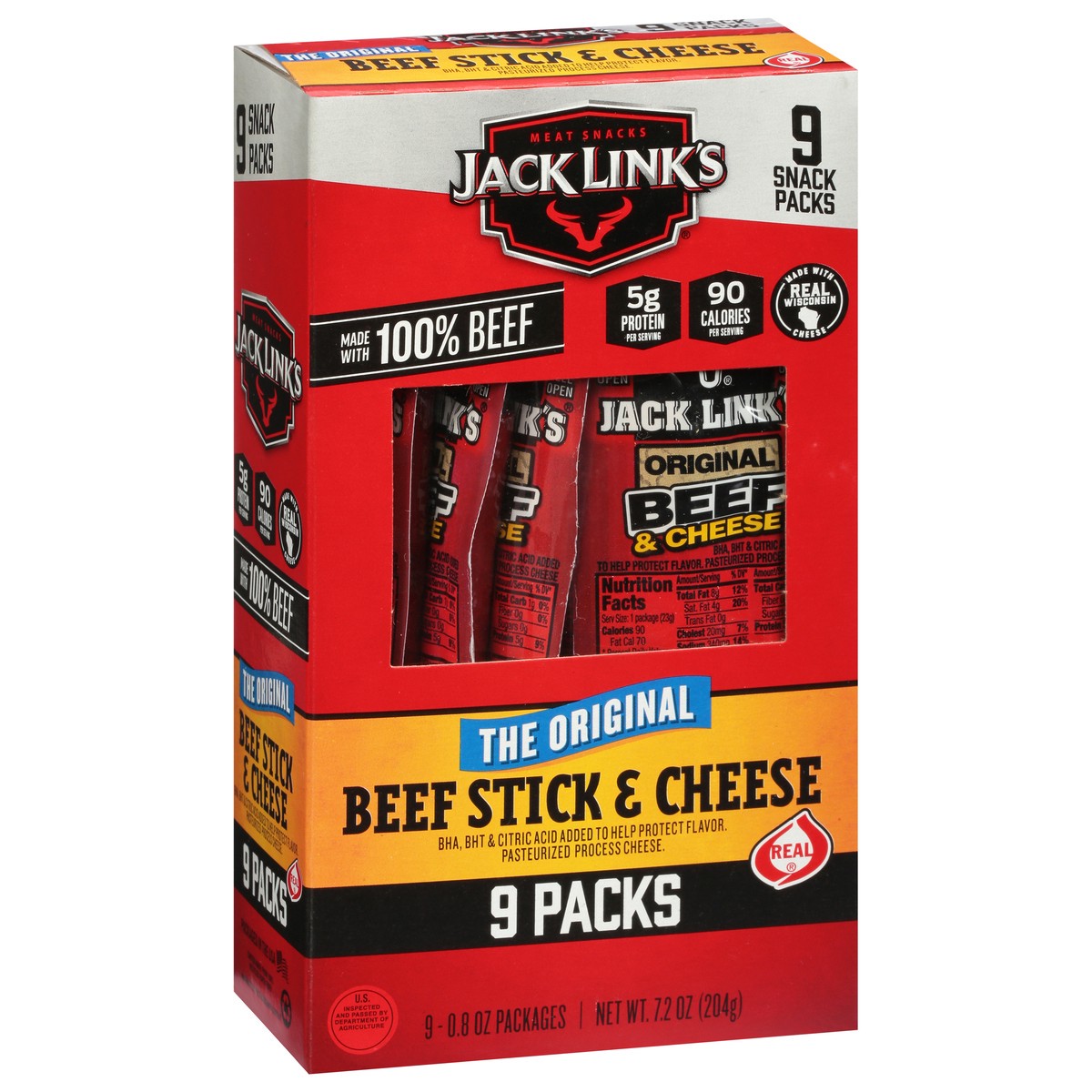 slide 2 of 9, Jack Link's 7.2Oz Jack Links Original Beef And Cheese 1/1 Consumer Unit, 7.2 oz