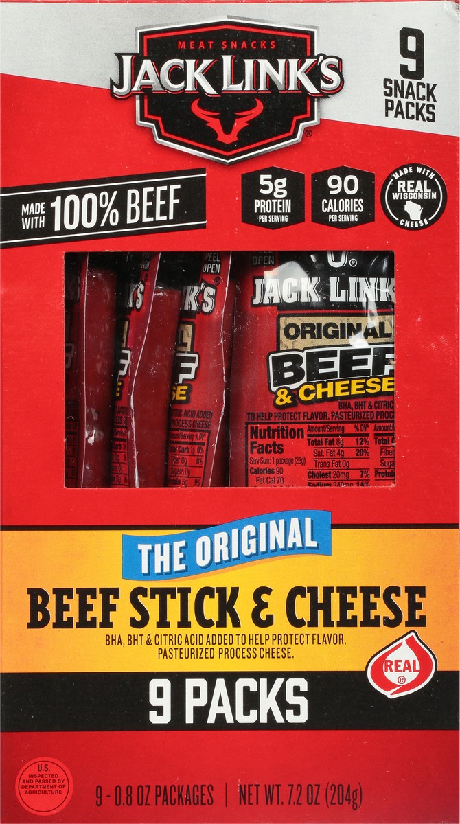 slide 6 of 9, Jack Link's 7.2Oz Jack Links Original Beef And Cheese 1/1 Consumer Unit, 7.2 oz