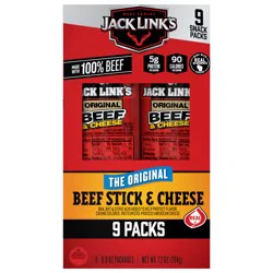 Jack Link's 9 Pack The Original Beef Stick & Cheese 9 - 0.8 oz Each