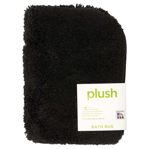 slide 4 of 5, Mohawk Plush Bath Rug, Black, 17 in x 24 in
