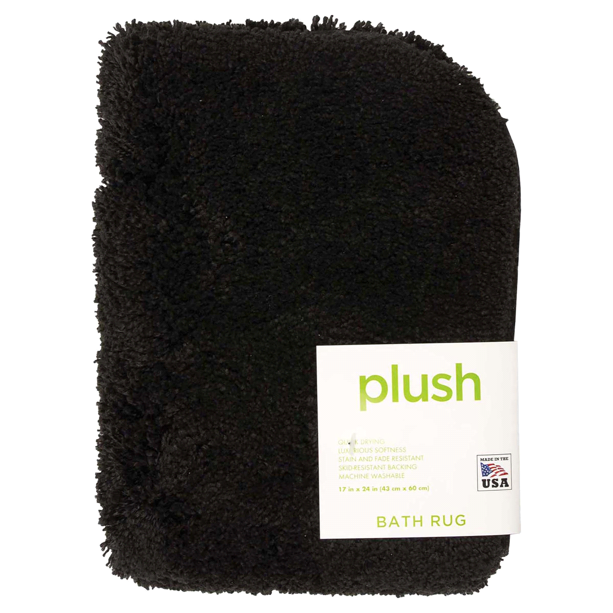 slide 5 of 5, Mohawk Plush Bath Rug, Black, 17 in x 24 in