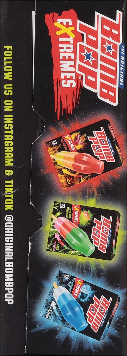 slide 5 of 12, Bomb Pop Extremes Super Sour Strawberry Ice Pops, 12 Pack, 21 fl oz