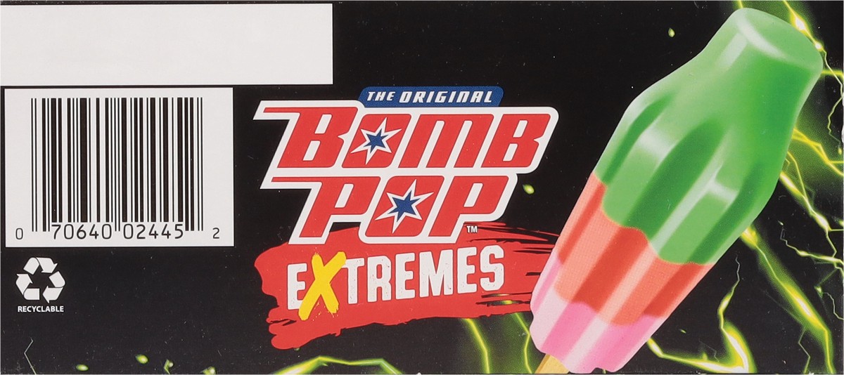 slide 8 of 12, Bomb Pop Extremes Super Sour Strawberry Ice Pops, 12 Pack, 21 fl oz