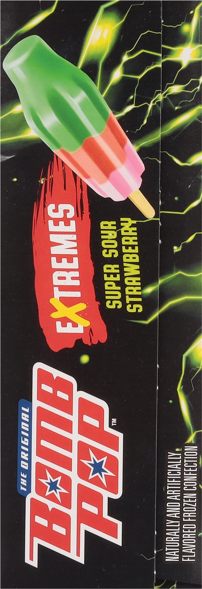 slide 9 of 12, Bomb Pop Extremes Super Sour Strawberry Ice Pops, 12 Pack, 21 fl oz