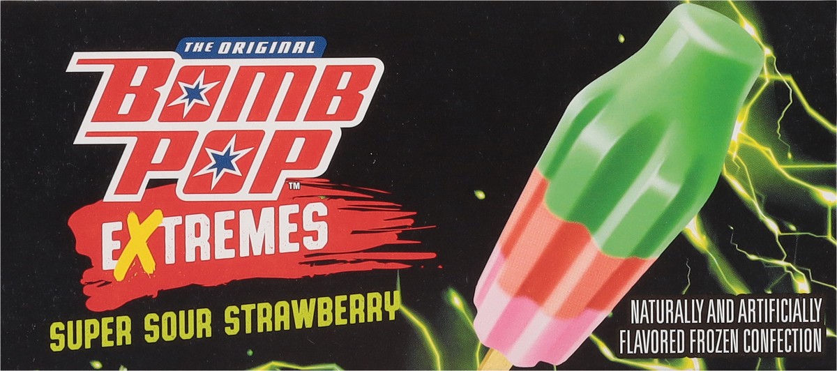 slide 6 of 12, Bomb Pop Extremes Super Sour Strawberry Ice Pops, 12 Pack, 21 fl oz