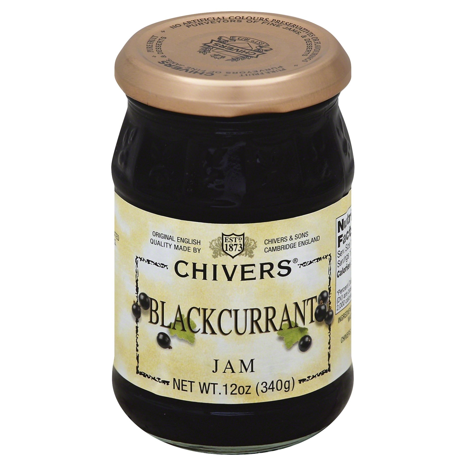 slide 1 of 2, Chiver's Blackcurrant Jam, 12 oz