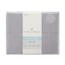 Room & Retreat 400TC Sheet Set Alloy Queen
