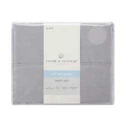 Room & Retreat 400TC Sheet Set Alloy Queen