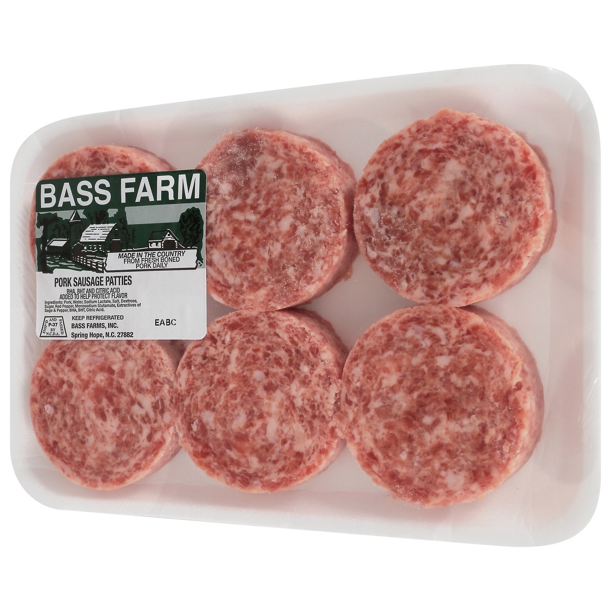slide 3 of 9, Bass Farm Pork Sausage Patties 1 ea, 1 ct