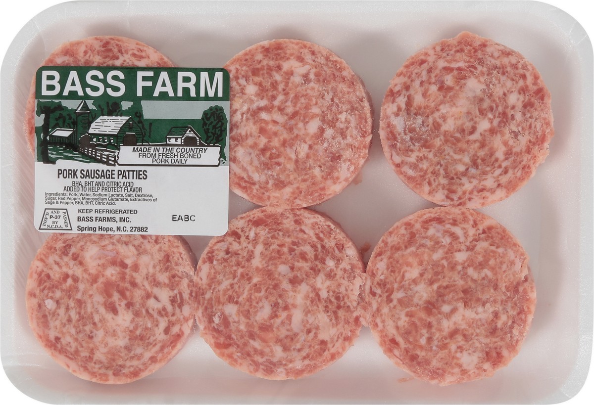 slide 5 of 9, Bass Farm Pork Sausage Patties 1 ea, 1 ct