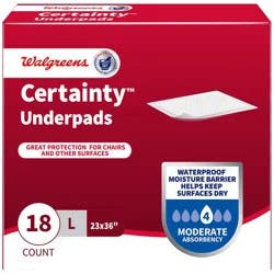 Walgreens Large Moderate Absorbency Certainty Underpads