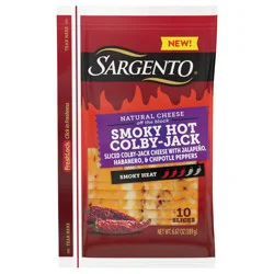 Sargento Natural Smokey Hot Colby Jack Slices, 10ct, 6.67 Oz - 6.67 Oz