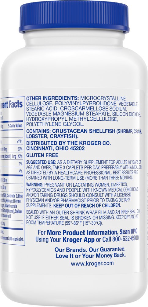 slide 3 of 3, Kroger Glucosamine Msm/Chondroitin Blend Caplets, 90 ct