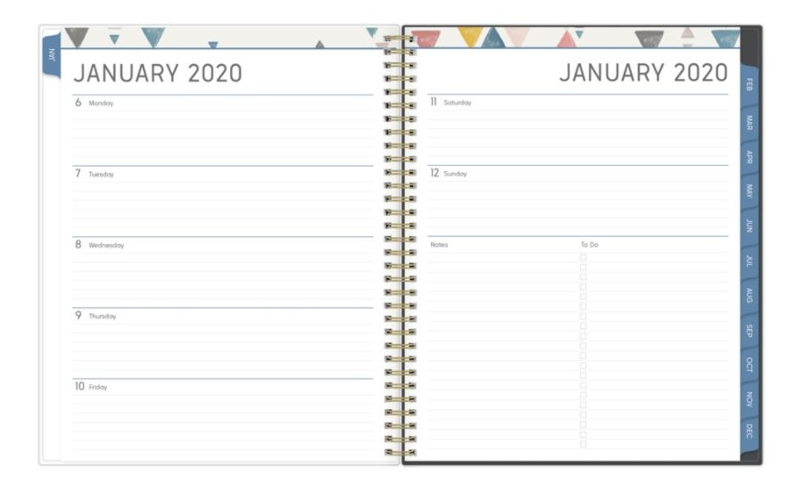 slide 4 of 4, Blue Sky Capitola Weekly/Monthly Wirebound Planner, 8-1/2'' X 11'', Multicolor, January To December 2020, 115571, 1 ct