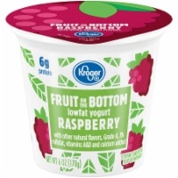 slide 1 of 1, Kroger Raspberry Fruit On The Bottom Lowfat Yogurt, 6 oz