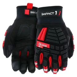 Boss Large Black Synthetic Leather Demolition Gloves - 1 pair