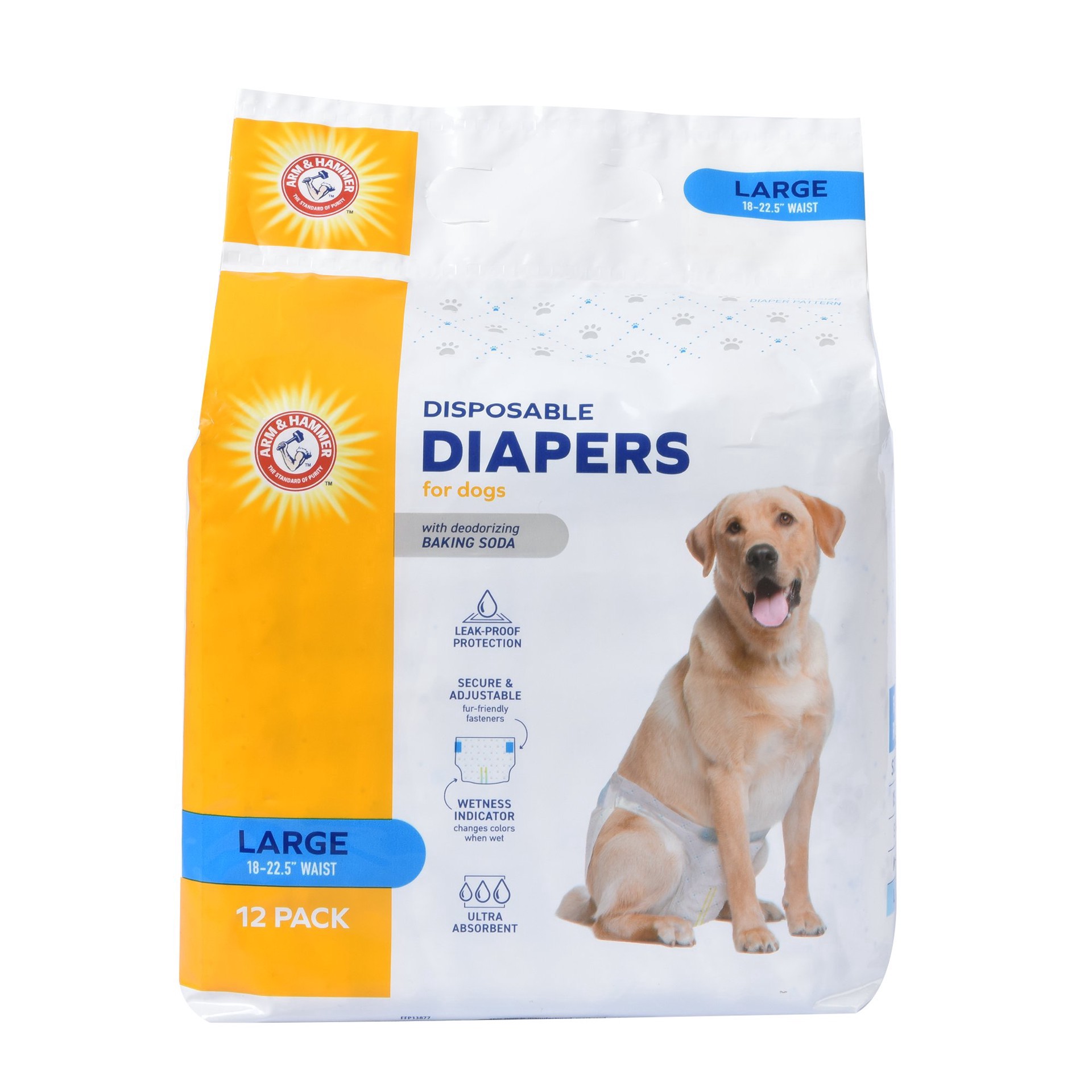 slide 1 of 1, ARM & HAMMER Disposable Dog Diapers - Large, 12 ct