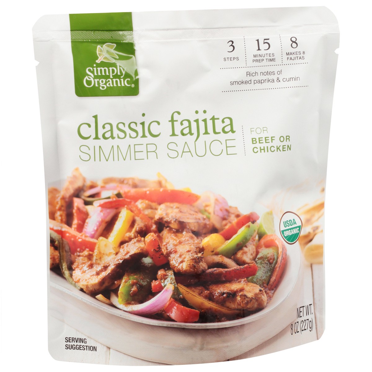 slide 4 of 9, Simply Organic Classic Fajita Simmer Sauce 8 oz, 8 oz