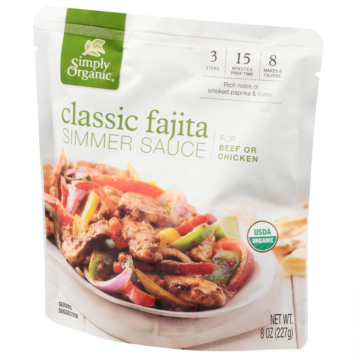 slide 7 of 9, Simply Organic Classic Fajita Simmer Sauce 8 oz, 8 oz