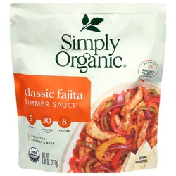 Simply Organic Classic Fajita Simmer Sauce 8.00 oz