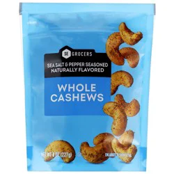 Se Grocers Roasted Whole Cashews Sea Salt & Pepper 8 Ounces