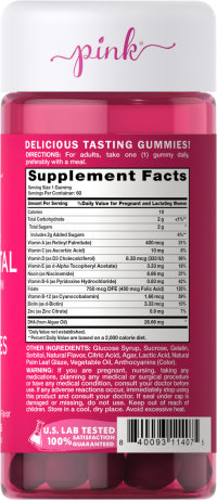 slide 2 of 7, Pink complete Prenatal w/ DHA 80mg 60 Gummies, 60 ct