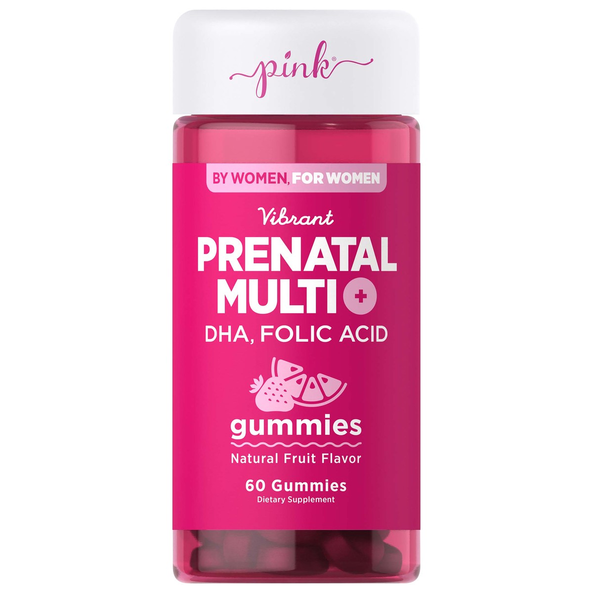 slide 1 of 7, Pink complete Prenatal w/ DHA 80mg 60 Gummies, 60 ct