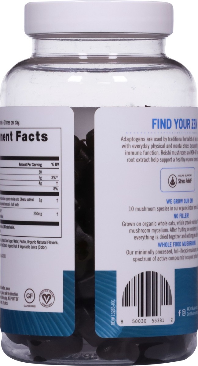 slide 9 of 13, Om Mushroom Blueberry Flavored Relax 56 Vegan Gummies, 56 ct