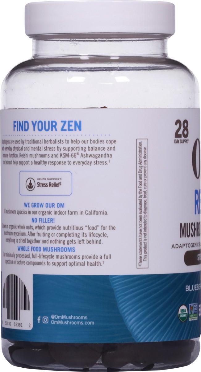 slide 5 of 13, Om Mushroom Blueberry Flavored Relax 56 Vegan Gummies, 56 ct