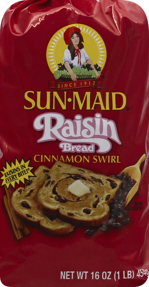 slide 5 of 9, Sun-Maid Cinnamon Swirl Raisin Bread 16 oz, 16 oz