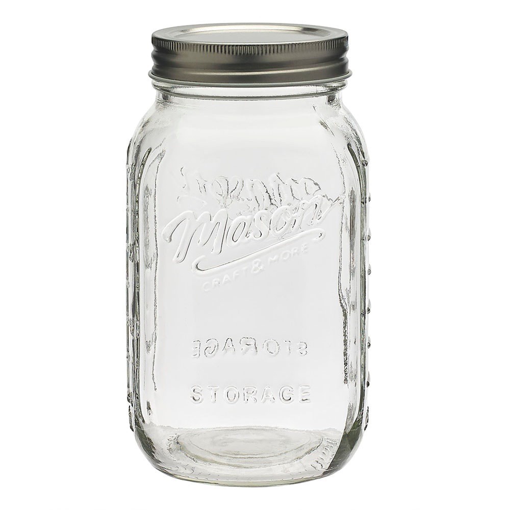 slide 1 of 1, Mason Jar With Lid - Clear, 32 oz