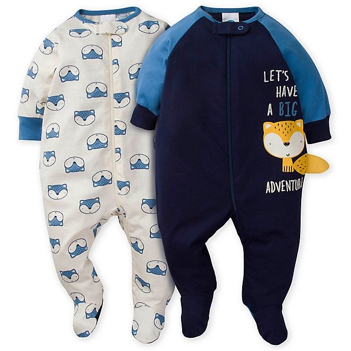 slide 1 of 2, Gerber Preemie Fox Sleep'n Play - Blue, 2 ct