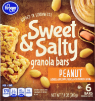 slide 1 of 1, Kroger Sweet & Salty Peanut Granola Bars, 6 ct; 1.23 oz