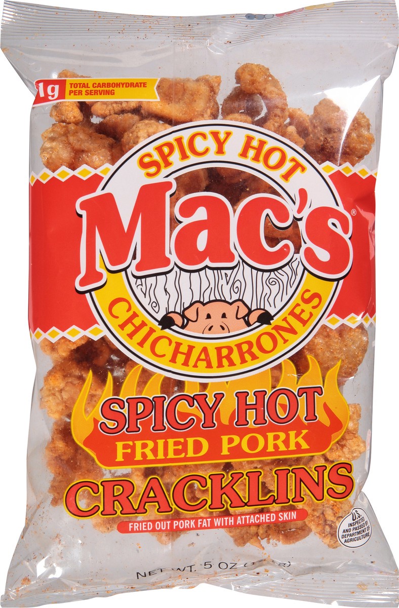 slide 6 of 9, Mac's Spicy Hot Fried Pork Cracklins 5 oz, 5 oz