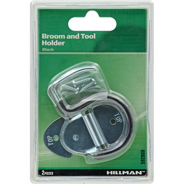 slide 1 of 1, Hillman Broom and Tool Holder Black, 2 ct