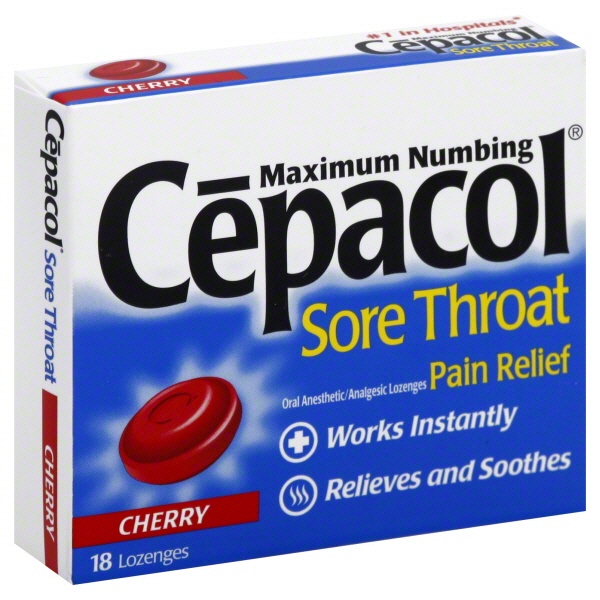 slide 1 of 5, Cepacol Sore Throat Maximum Numbing Lozenges Cherry, 18 ct