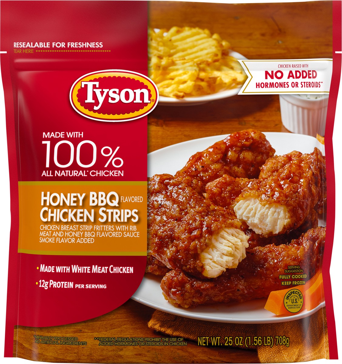 slide 2 of 6, Tyson Honey BBQ Chicken Strips - Frozen - 25oz, 25 oz