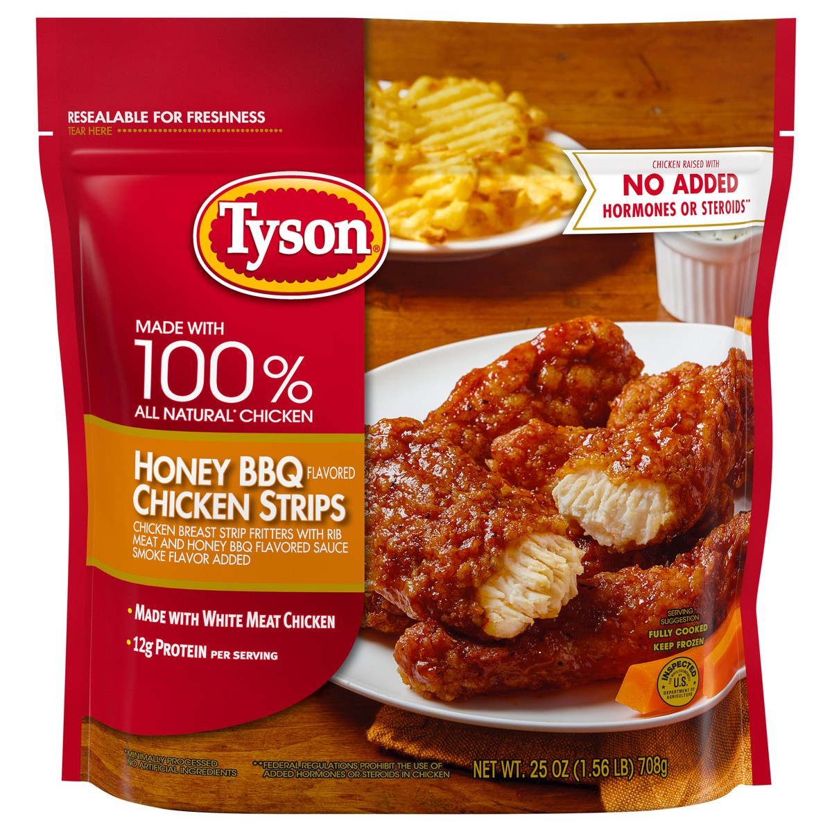 slide 1 of 6, Tyson Honey BBQ Chicken Strips - Frozen - 25oz, 25 oz