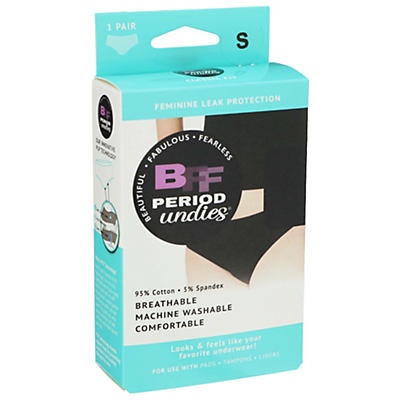 slide 1 of 1, BFF Period Undies Black Small, 1 ct