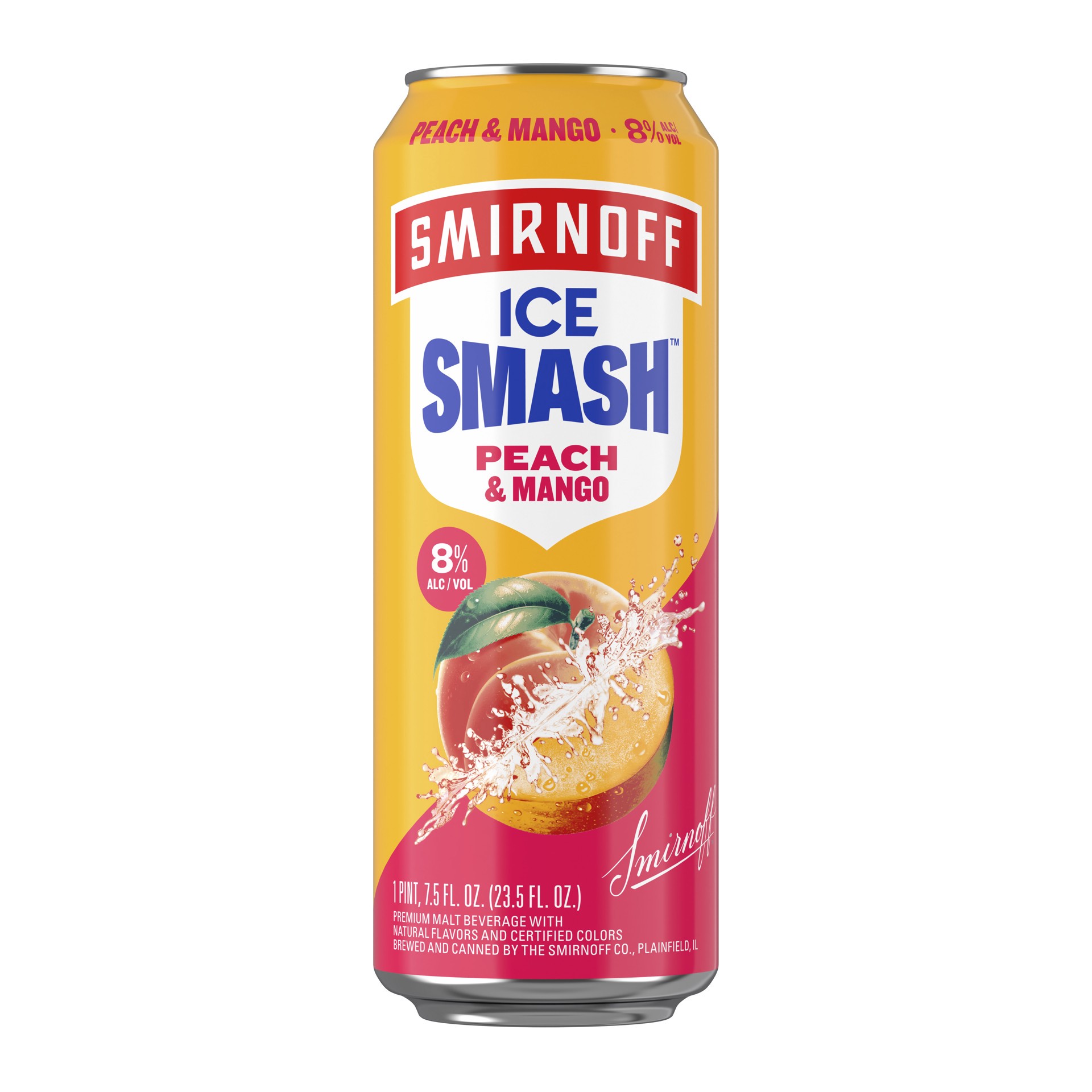 slide 1 of 4, Smirnoff Ice Smash Peach Mango Beer 23.5 fl oz, 23.5 oz