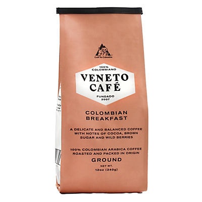 slide 1 of 1, Café Veneto Organic Colombian Breakfast Ground Coffee, 12 oz
